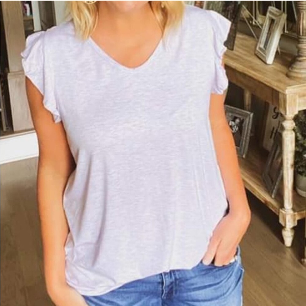Matilda Jane Light Purple Ruffle Sleeve Top